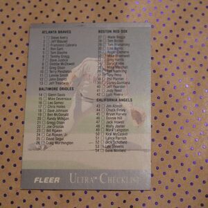 Fleer Ultra Checklist #397 Baseball Card